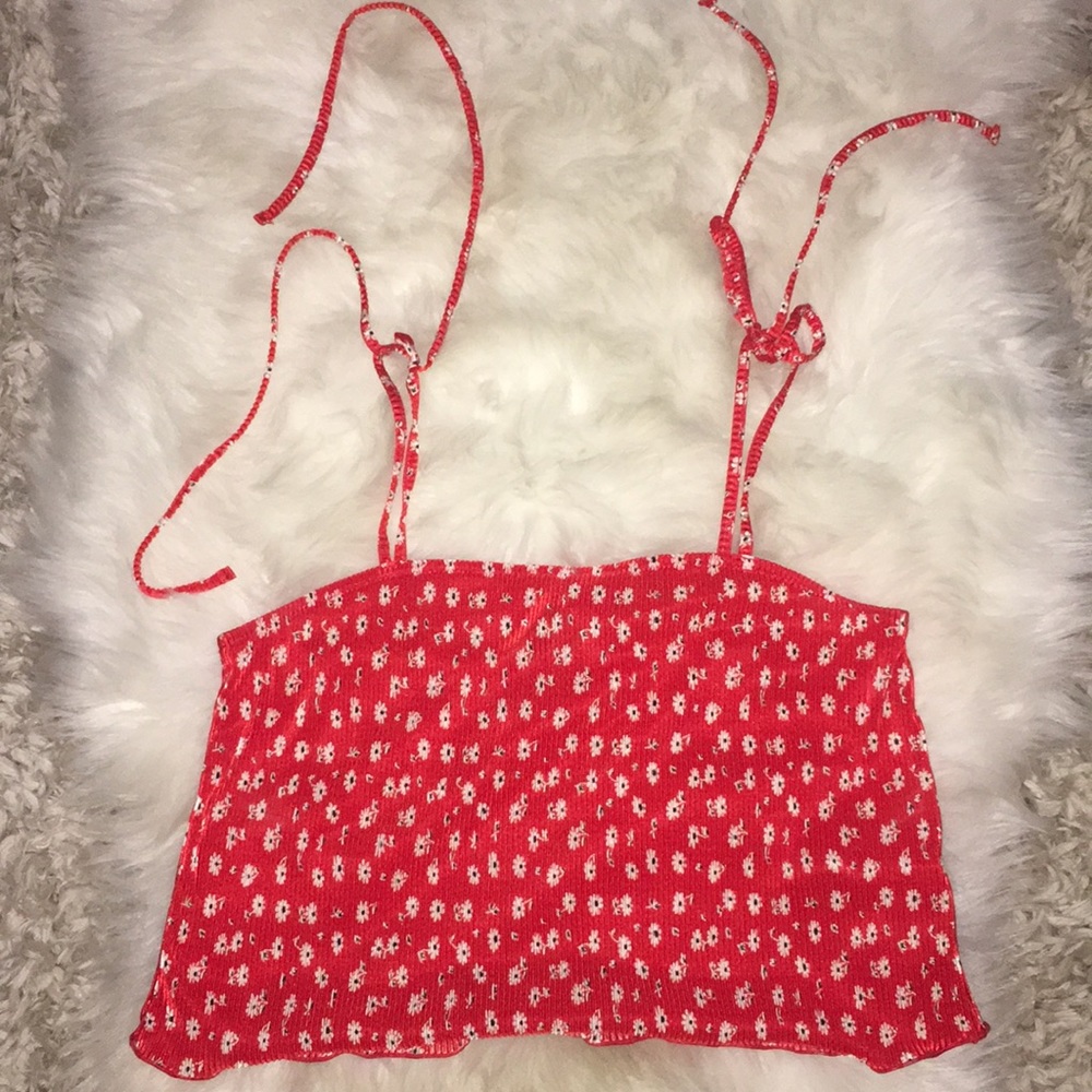 Miss Selfridge Red Floral Top Size 8